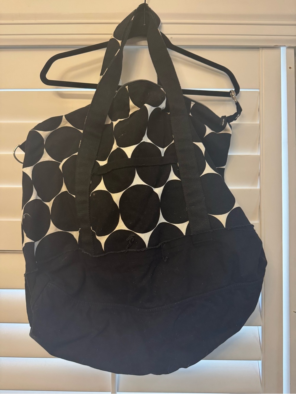 thirty-one Black & White Circle Print Canvas Tote